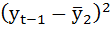 Квадрат отклонения уровня ряда от среднего значения 2